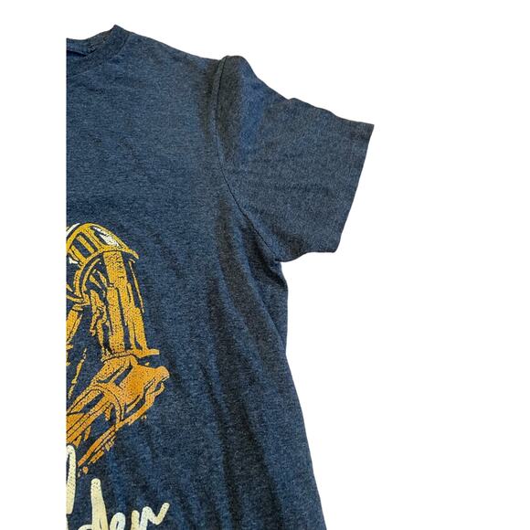 Star Wars T-Shirt Stay Golden Graphic C-3PO Crew Neck Heathered Navy/Gold M S - Picture 4 of 8